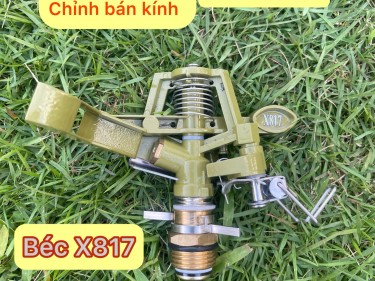 Béc X817 - Béc tưới phun mưa bằng đồng bán kính 8 -10 mét có thể điều chỉnh bán kính tưới