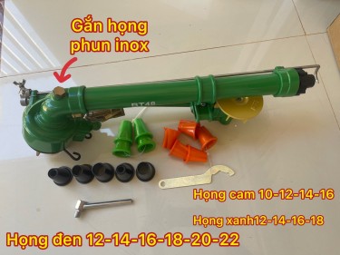Bộ 3 Béc tưới phun mưa bán kính lớn 40m -45 m có bánh răng và đinh móc