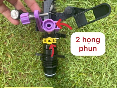 Béc BT146 béc tưới phun mưa gắn ống 27 bán kính phun từ 10-14m 1 bên xoay tròn 360 độ hoặc chỉnh góc